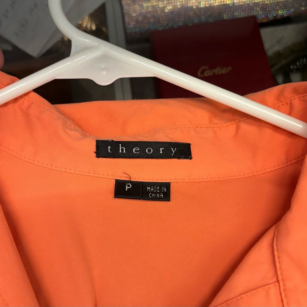 Theory Classic Slim Fit Button Up in Coral - Picture 3 of 4